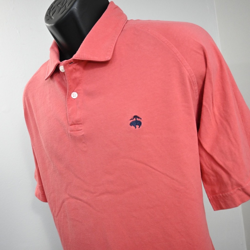 Brooks Brothers Golf Polo Shirt Salmon Short Sleeve Casual Mens Size XL